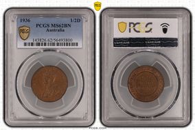 1936 1/2D MS62BN