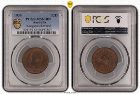 1939 1/2D Kangaroo Reverse MS63BN