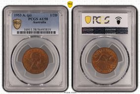 1953 A. (p) 1/2D AU58BN