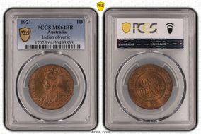 1921 1D Indian obverse MS64RB