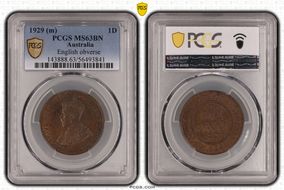 1929 (m) 1D English obverse MS63BN