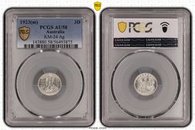 1923(m) 3D KM-24  Ag AU58
