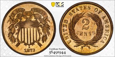 1873 2C Open 3 PR66+ RD