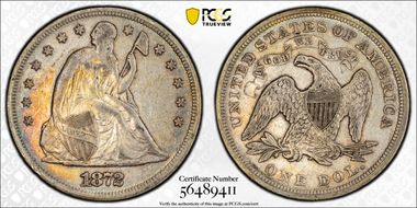 1872 $1 XF40
