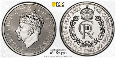 2023 £2 Coronation of Charles III Ag Royal Cypher MS68