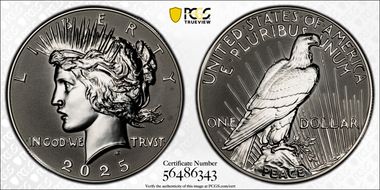 2025-S $1 Peace Dollar Rev PR Two-Coin Reverse Proof Set PR69