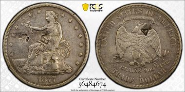 1877-S T$1 Chopmarked N1