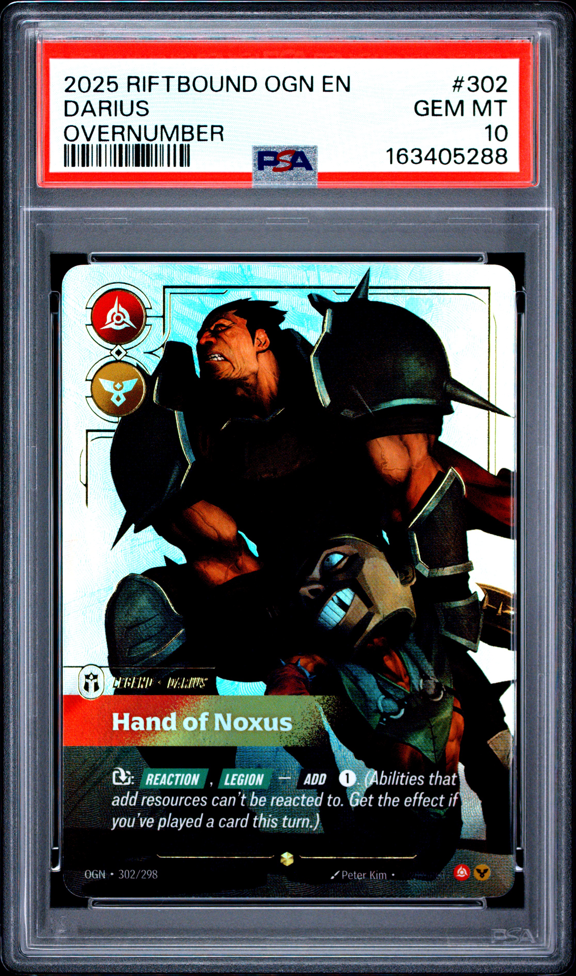 2025 #302 Darius - Hand of Noxus PSA 10 Riftbound: League of Legends Ogn-Origins