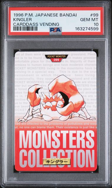 Kingler card PSA 10, cert 163274599