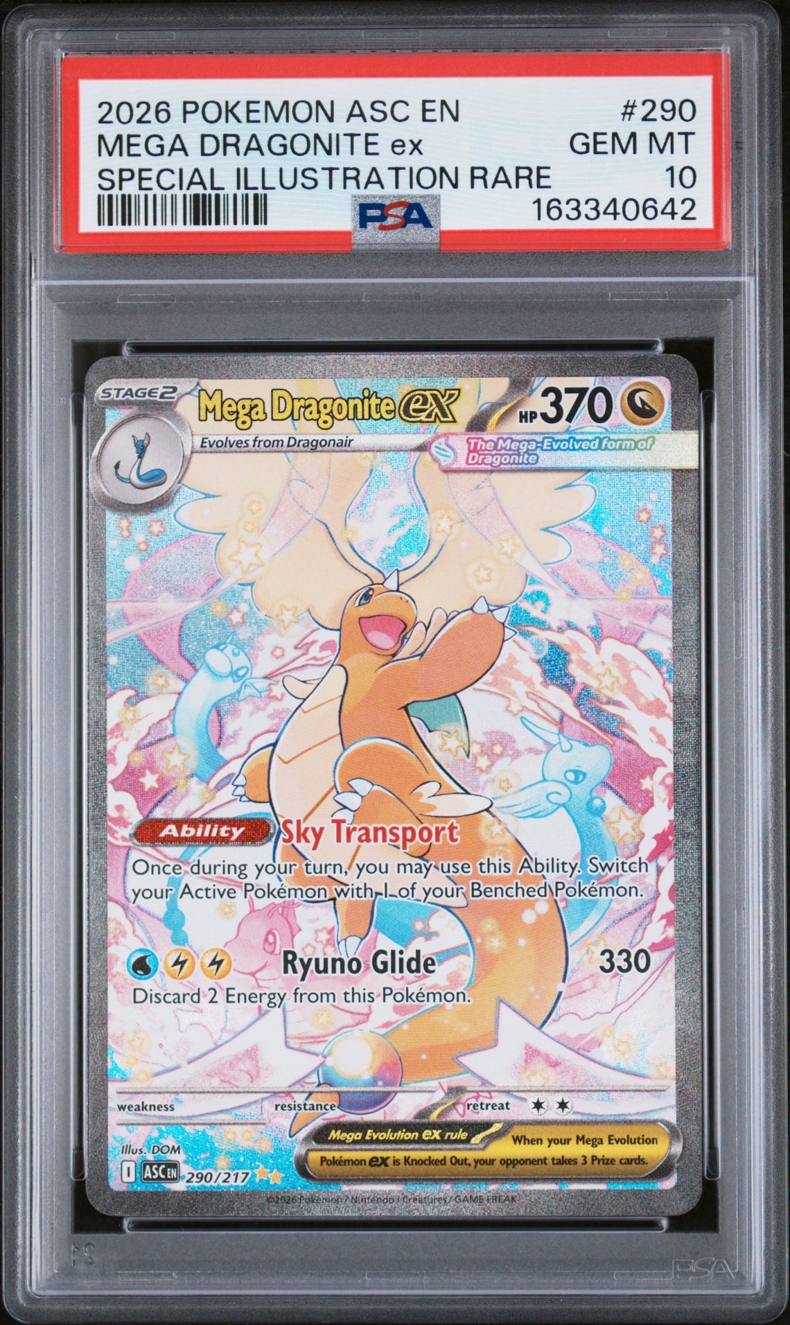 2026 Pokemon Asc En-Ascended Heroes Mega Dragonite Ex #290 (Special Illustration Rare) Gem Mt 10 front