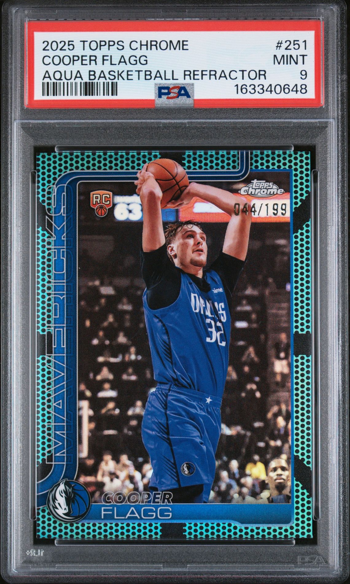 2025 Topps Chrome Cooper Flagg #251 (Aqua Basketball Refractor) Mint 9 front
