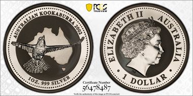 2002 $1 Kookaburra Ag MS69
