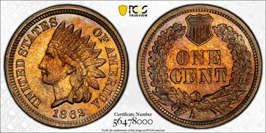 1862 1C MS63