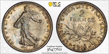 1919 2 Fr Gad-532 F-266 MS62