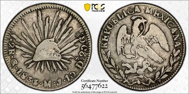 1833-Go MJ 2 R KM-374.8  Ag F12