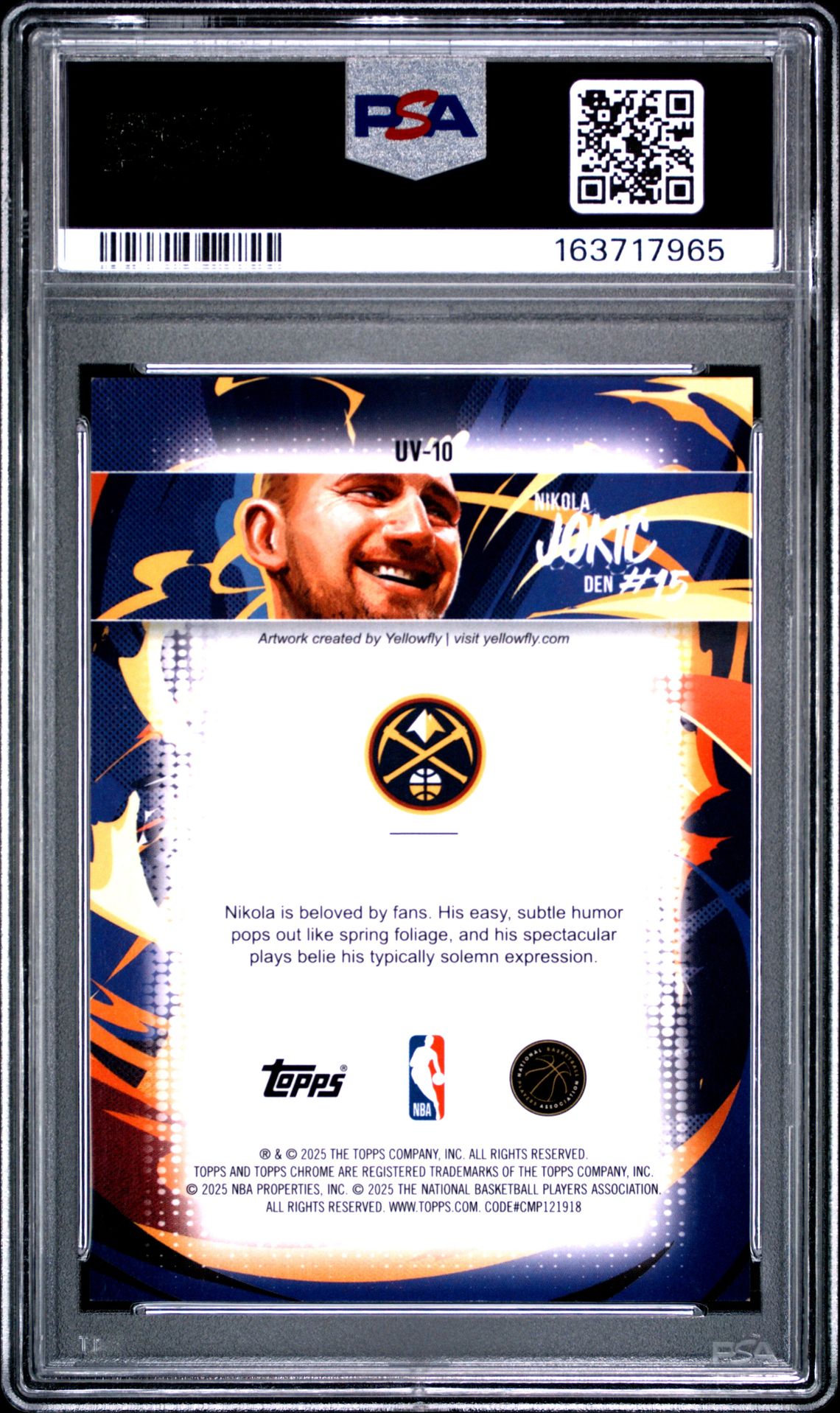 2025 Topps Chrome Ultra Violet Nikola Jokic #Uv-10 Mint 9 back