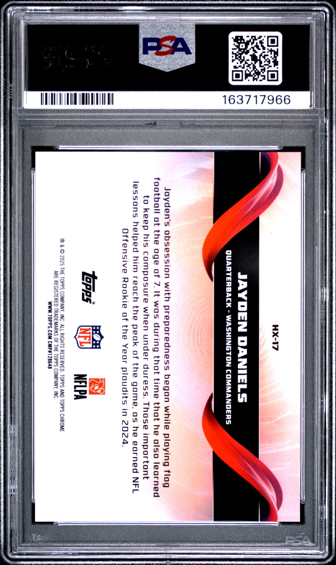 2025 Topps Chrome Helix Jayden Daniels #17 Mint 9 back