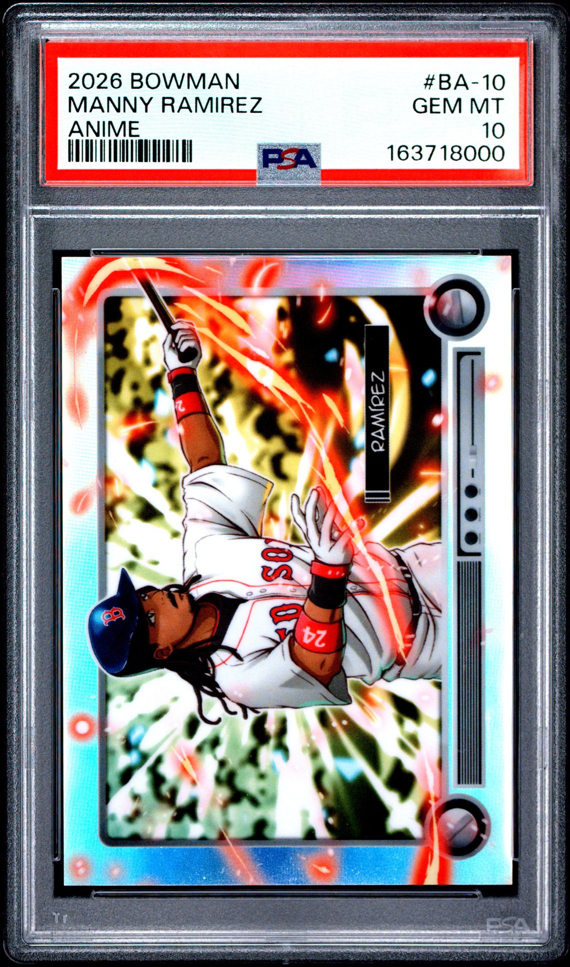 2026 Bowman Chrome Anime Manny Ramirez #Ba-10 Gem Mt 10 front view - PSA graded GEM MT 10