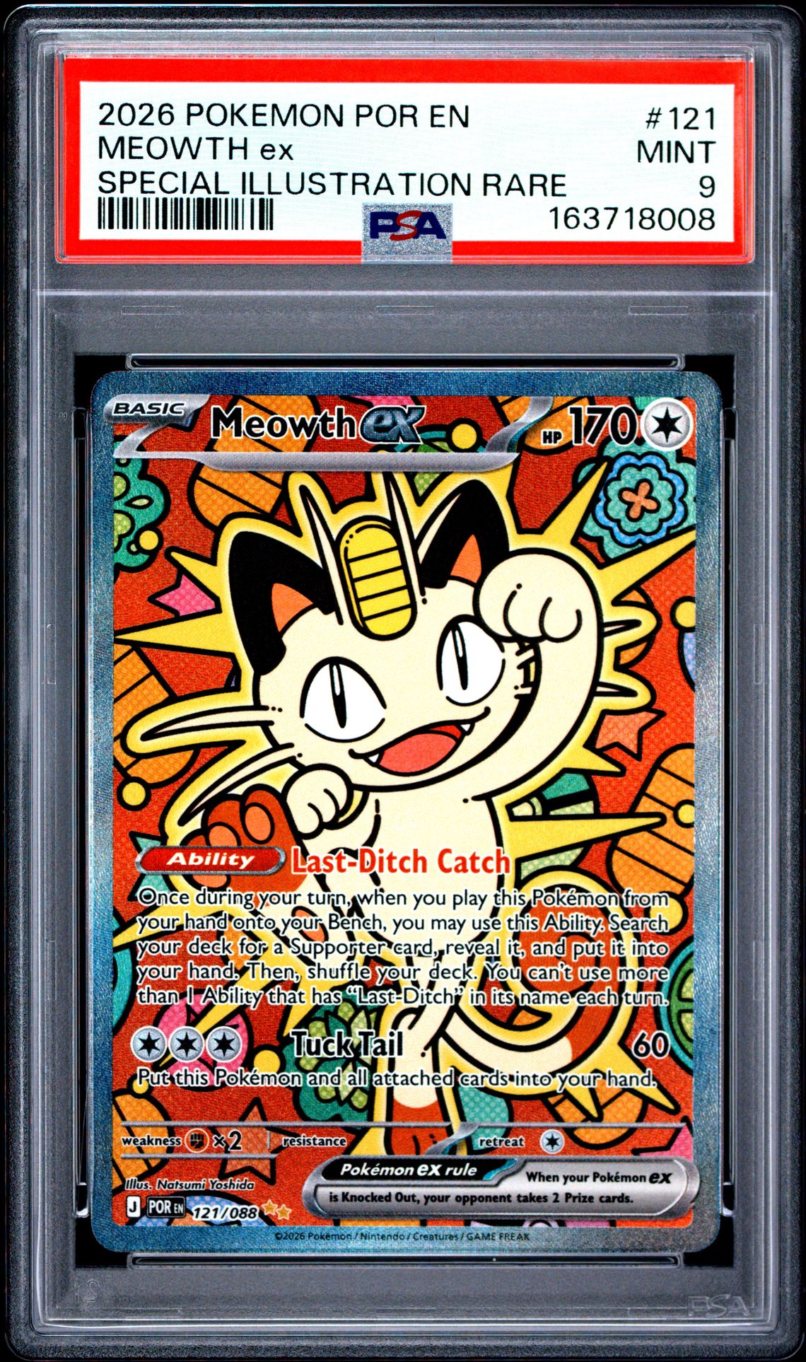 2026 Pokemon Por En-Perfect Order Meowth Ex #121 (Special Illustration Rare) Mint 9 front