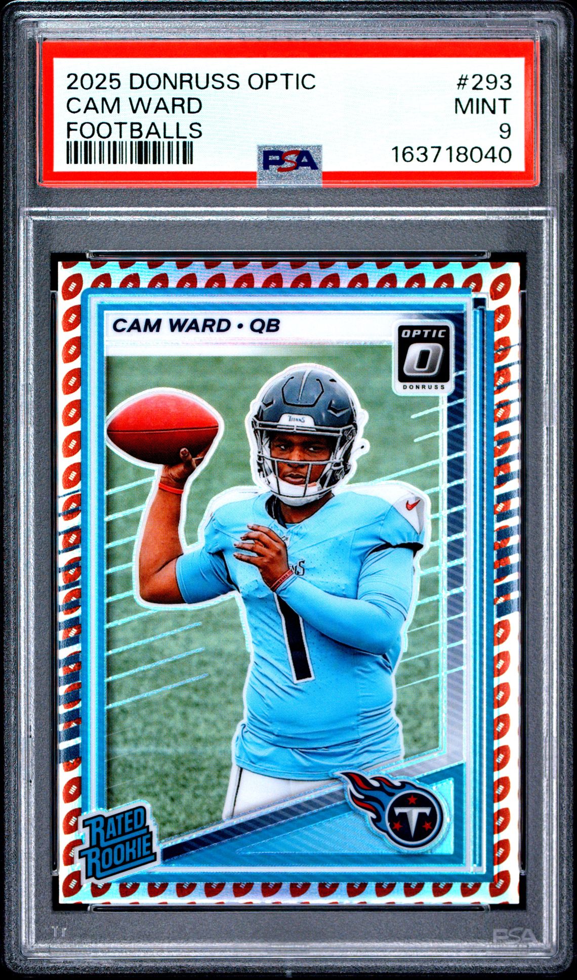 2025 Panini Donruss Optic Cam Ward #293 (Footballs) Mint 9 front