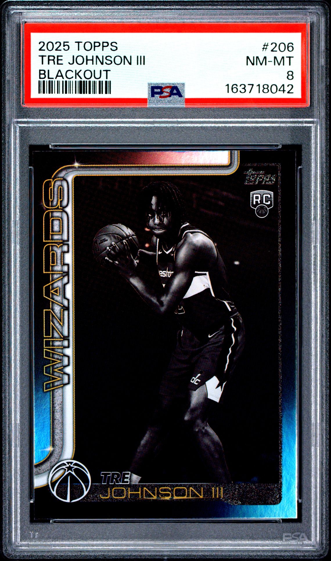 2025 Topps Tre Johnson Iii #206 (Blackout) Nm-Mt 8 front