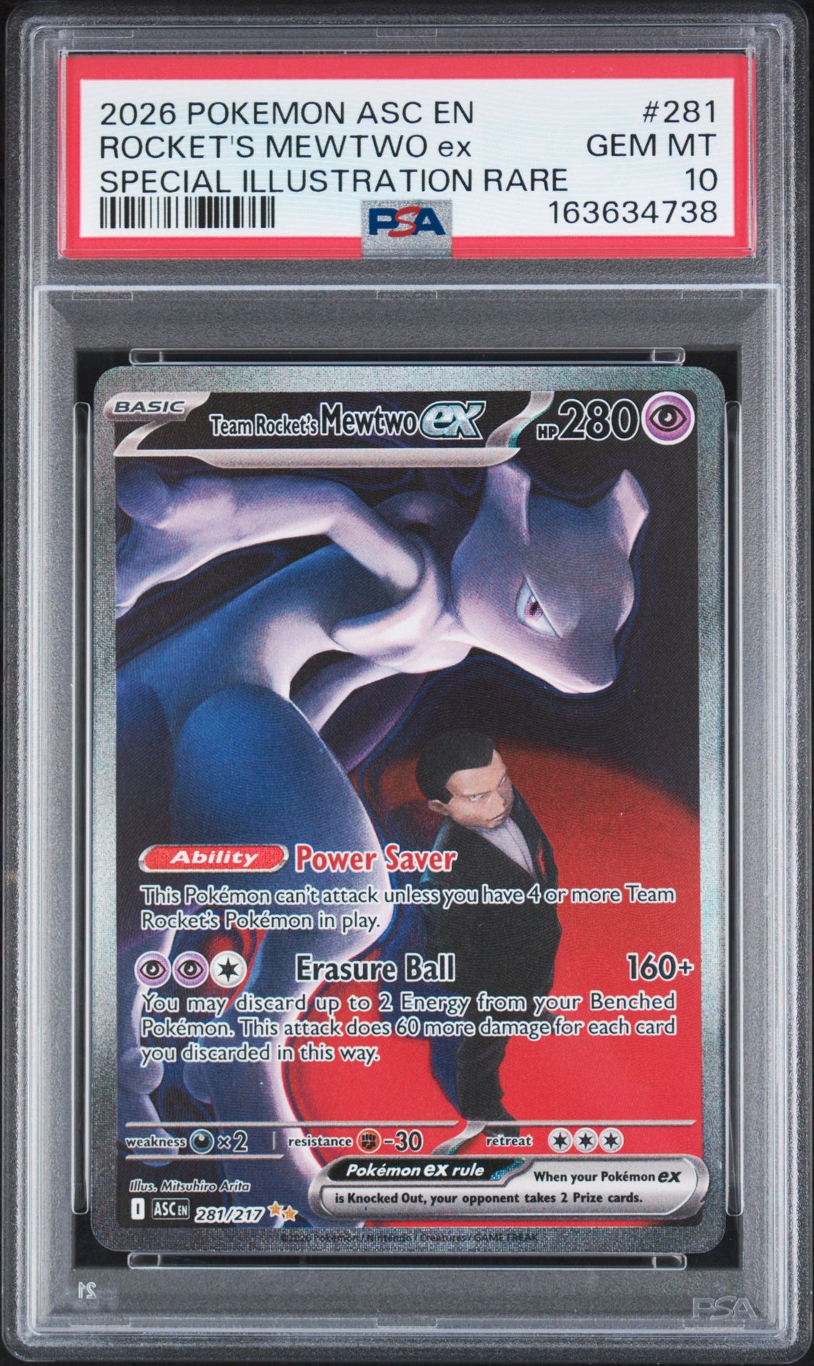 2026 Pokemon Asc En-Ascended Heroes Rocket's Mewtwo Ex #281 (Special Illustration Rare) Gem Mt 10 front