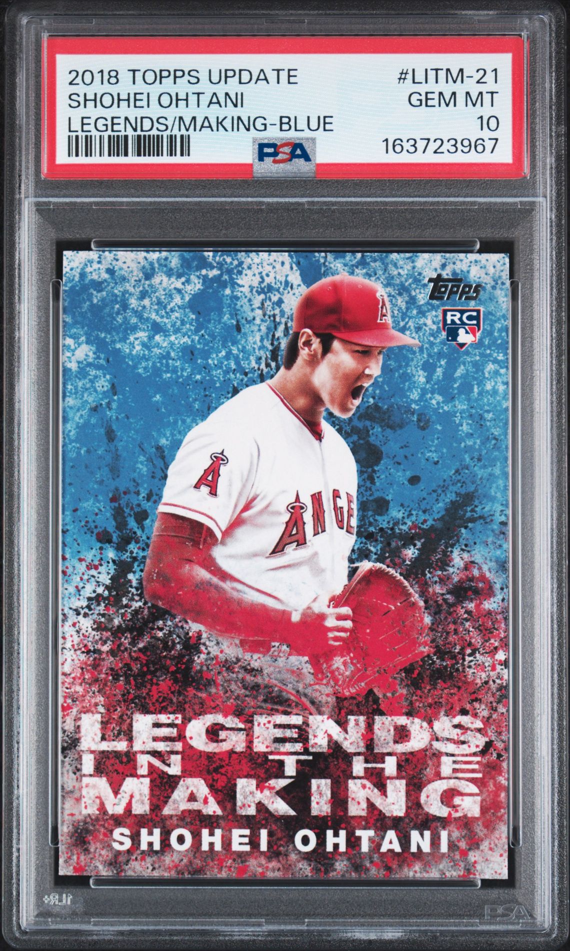 2018 Topps Update Legends In The Making Shohei Ohtani #Litm-21 (Legends/Making-Blue) Gem Mt 10 front view - PSA graded GEM MT 10