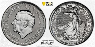 2025 £2 Britannia Ag S.S. Tilawa Privy MS67