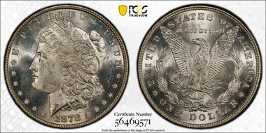 1878 8TF $1 VAM 6, Pierced Eyelid MS63