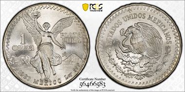 1983-Mo Onza Libertad Ag MS68