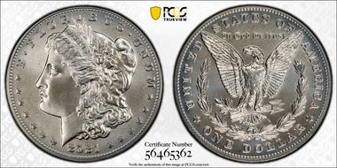 2021 $1 Morgan Dollar 100th Anniversary MS70