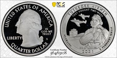 2021-S 25C Tuskegee Airmen NP- Silver Limited Edition Proof Set - First Strike PR69DCAM