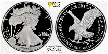 2021-S $1 Silver Eagle - Type 2 Limited Edition Proof Set - First Strike PR70DCAM