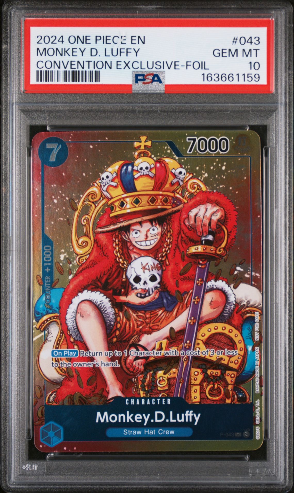 2024 One Piece Promos Monkey D. Luffy #043 (Convention Exclusive-Foil) Gem Mt 10 front