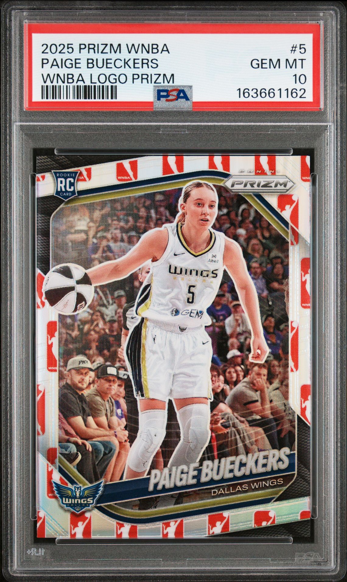 2025 Panini Prizm Wnba Paige Bueckers #5 (Wnba Logo Prizm) Gem Mt 10 front