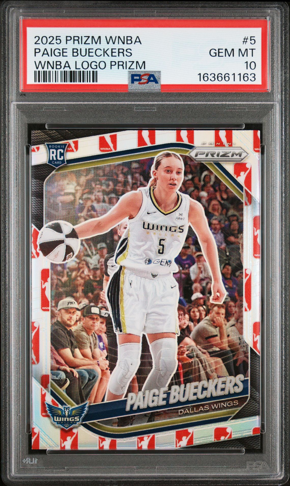 2025 Panini Prizm Wnba Paige Bueckers #5 (Wnba Logo Prizm) Gem Mt 10 front