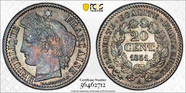 1851-A 20C Gad-303 MS65