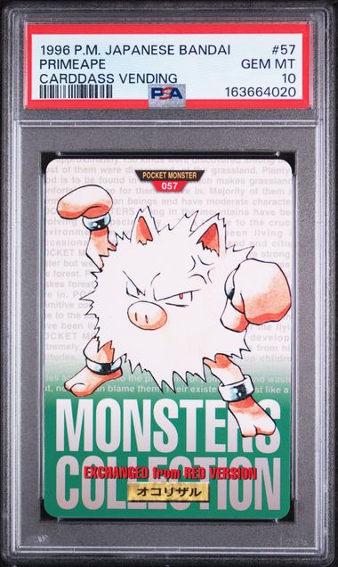 Primeape card PSA 10, cert 163664020