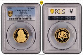 2025 20 Leva Virgin Mary The Golden Apple Au PR70DCAM