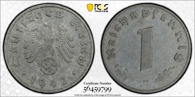 1942-E Pfg J-369 AU58