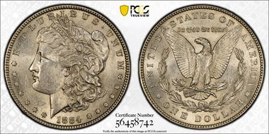 1884 $1 AU58