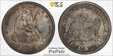 1854 50C AU58
