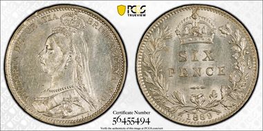 1889 6D S-3929 MS63