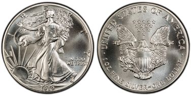 1989 $1 Silver Eagle MS70