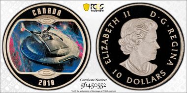 2018 $10 U.S.S. Enterprise NX-01 Colorized PR69DCAM