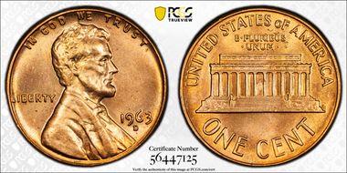 1963-D 1C MS67RD