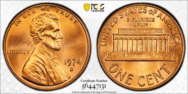 1974-D 1C MS68RD