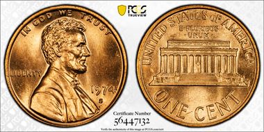 1974-S 1C MS66RD