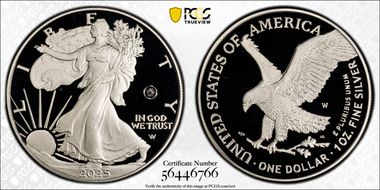 2025-W $1 Silver Eagle w/ Laser Privy PR65DCAM