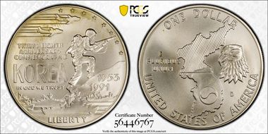 1991-D $1 Korea MS67